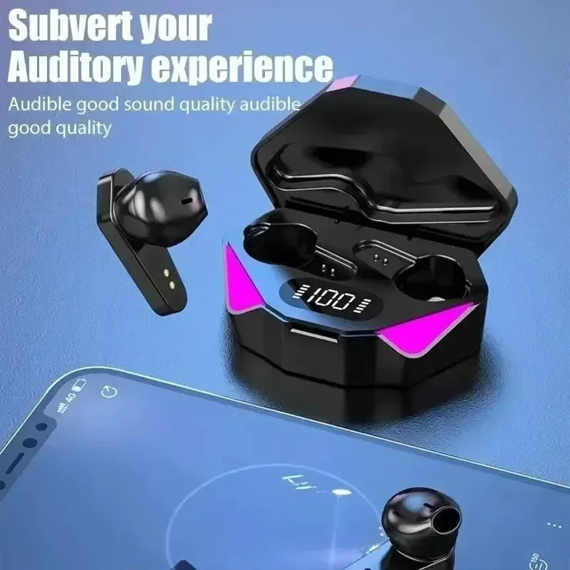 Auriculares TWS para videojuegos, inalámbricos por Bluetooth, con micrófono, sonido de graves, posicionamiento de audio, música estéreo 9D, auriculares HiFi para jugadores