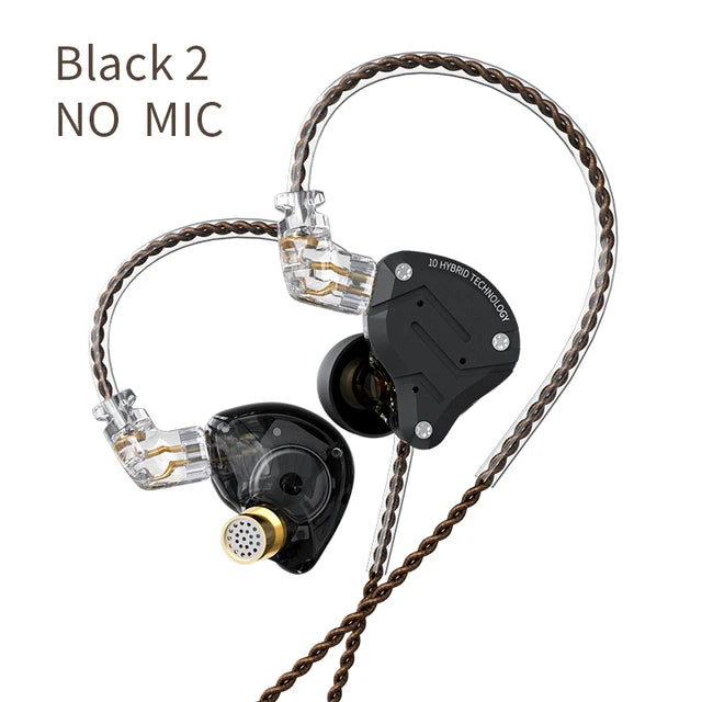 KZ ZS10 PRO 4BA + 1DD auriculares metálicos HIFI, auriculares internos híbridos, Auriculares deportivos con cancelación de ruido, KZ ZSN PRO ZST AS16 AS12 AS10 C16