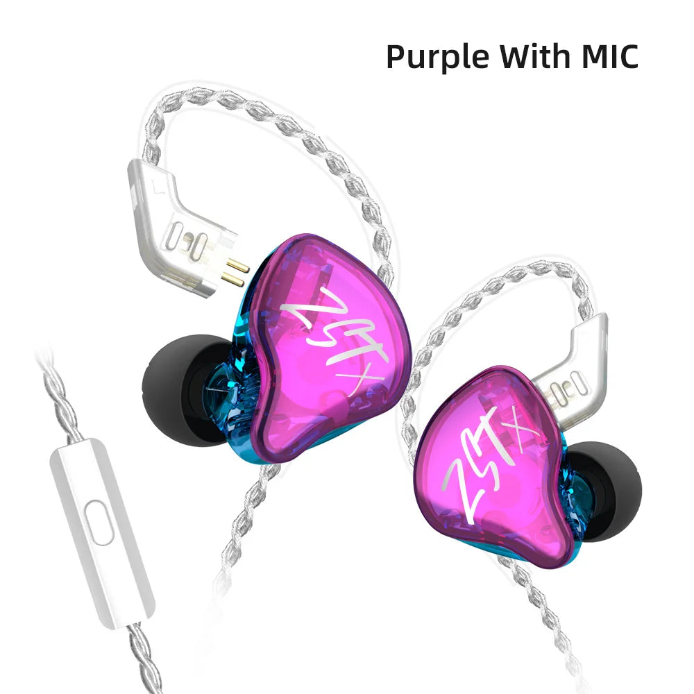 KZ-auriculares intrauditivos híbridos ZST X 1BA 1DD, dispositivo de audio HIFI con cancelación de ruido, deportivos, KZ ZSTX ZSNPRO ZSX EDX PRO VX C12