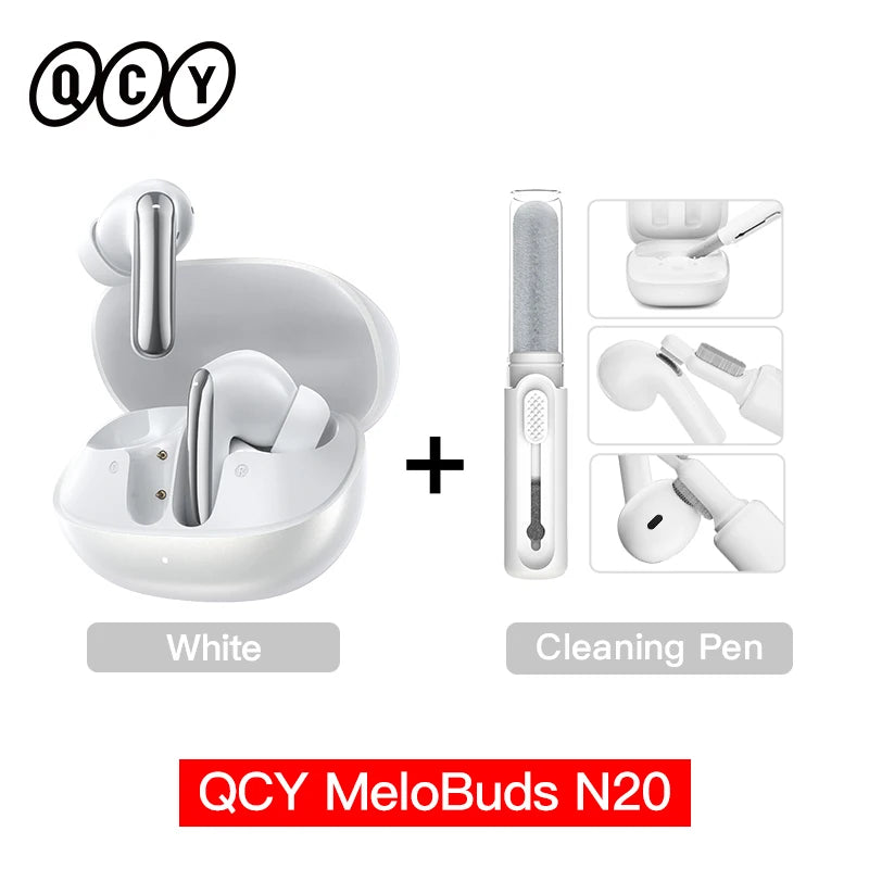 Auriculares Inalámbricos Bluetooth 6.0 QCY Melobuds N20 BH25HT20A - Cancelación de Ruido Adaptativa de -50dB, Controladores de 13mm, 6 Micrófonos, Llamadas HD, 40 Horas de Duración