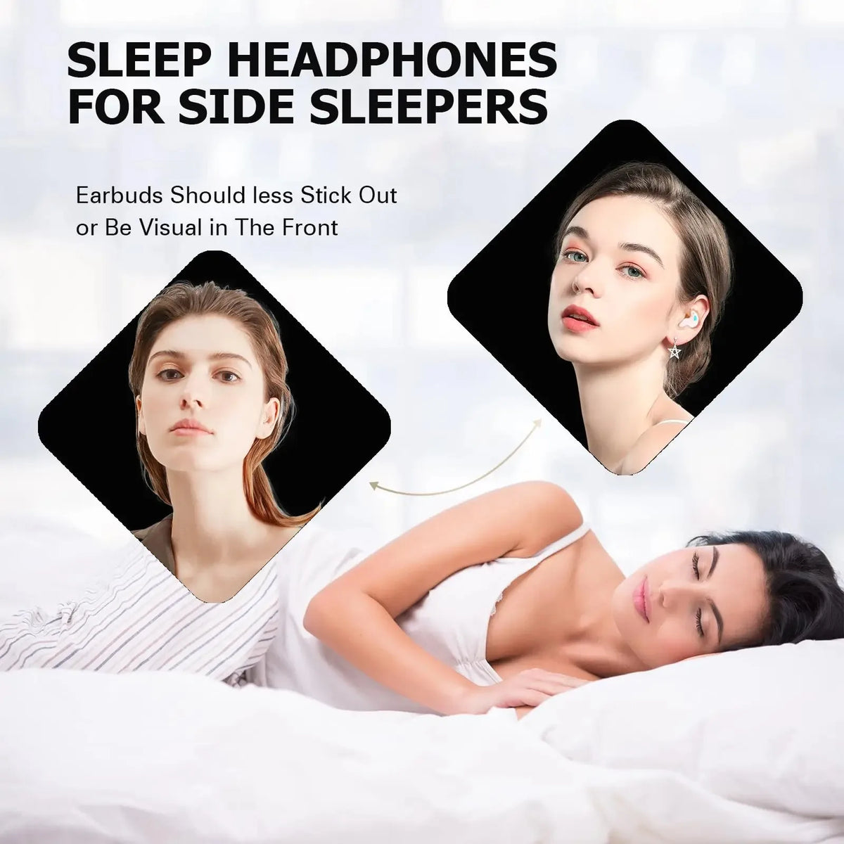 Audífonos Intrauditivos Ultra Mini para Dormir Cómodamente, Audífonos Inalámbricos Bluetooth, Auriculares Portátiles para Dormir de Lado, para Canales Auditivos Pequeños