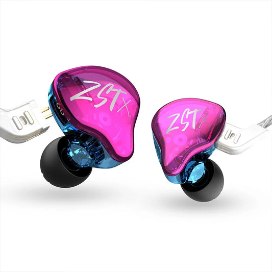 KZ-auriculares intrauditivos híbridos ZST X 1BA 1DD, dispositivo de audio HIFI con cancelación de ruido, deportivos, KZ ZSTX ZSNPRO ZSX EDX PRO VX C12