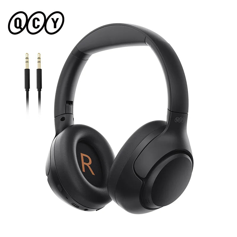 QCY-auriculares inalámbricos H3 ANC, cascos por encima de la oreja con Bluetooth 5,4, Audio de alta resolución, 43dB, híbridos, cancelación activa de ruido, 60H