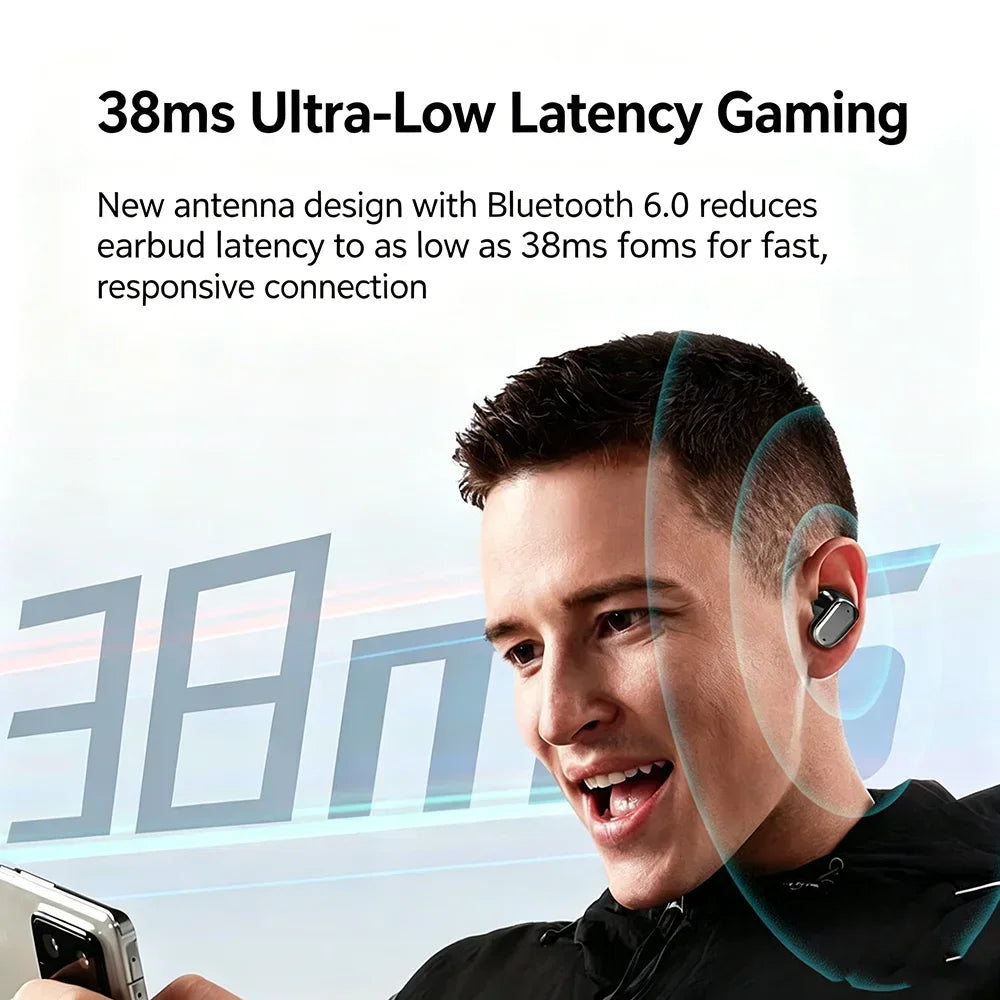 KEBIDUMEI Auriculares intrauditivos Bluetooth 6,0, auriculares inalámbricos auténticos, auriculares con sonido estéreo HiFi, auriculares deportivos con reducción de ruido