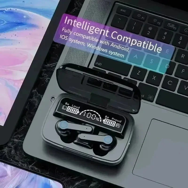 Auriculares TWS con Control Táctil Inteligente, Inalámbricos, Compatibles con Bluetooth, Resistentes al Agua, Pantalla LED y Micrófono