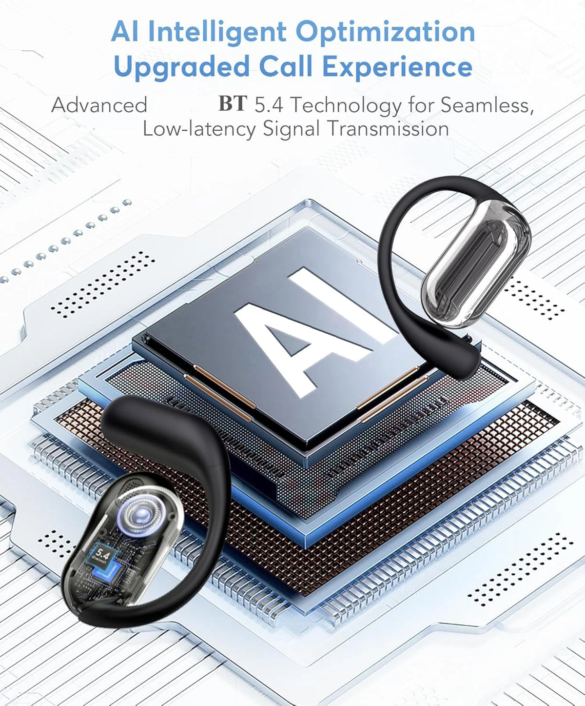Auriculares inalámbricos UYUXIO AI con traducción de idiomas con 144 idiomas, traductor en tiempo Real, auriculares BT 5,4 para negocios