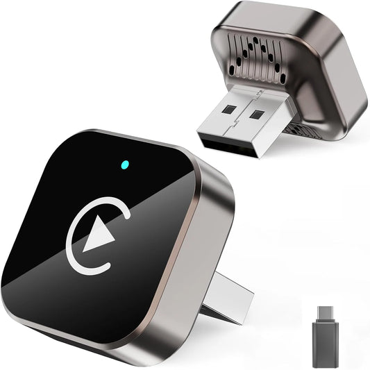 (Actualizado 2026) Adaptador Inalámbrico CarPlay para Apple iPhone y Android, Tamaño Pequeño, Conexión Inalámbrica Rápida y Estable, Plug and Play