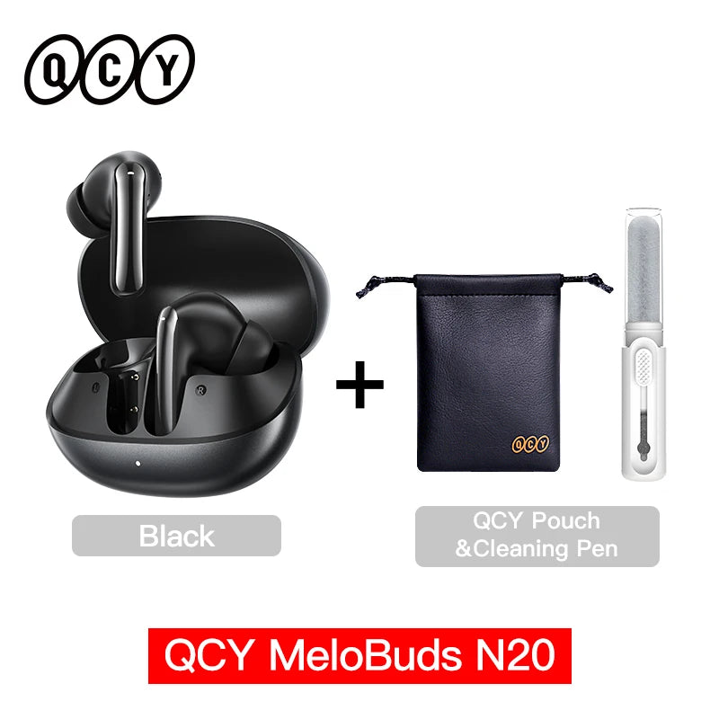 Auriculares Inalámbricos Bluetooth 6.0 QCY Melobuds N20 BH25HT20A - Cancelación de Ruido Adaptativa de -50dB, Controladores de 13mm, 6 Micrófonos, Llamadas HD, 40 Horas de Duración