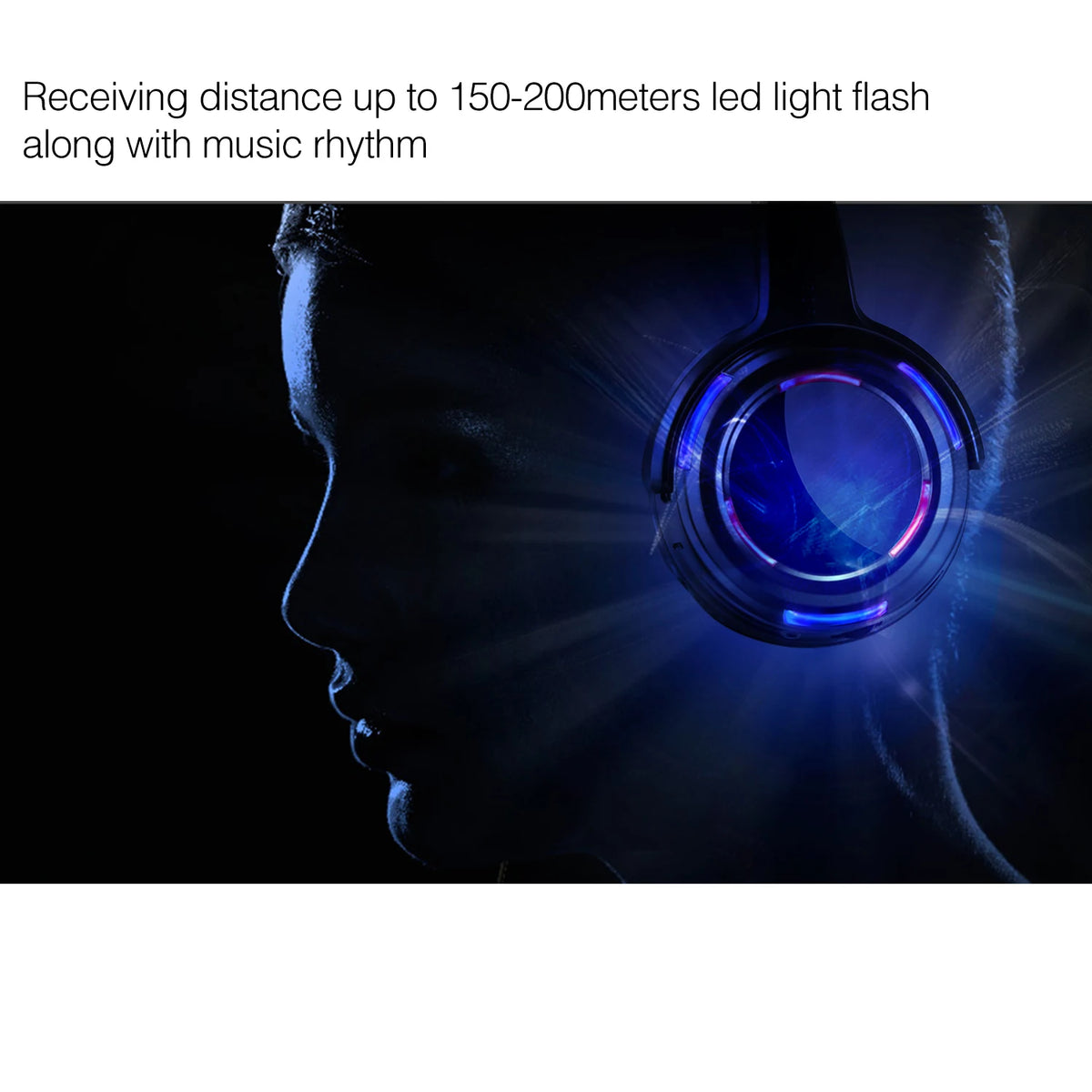 Auriculares de discoteca silenciosos UHF RF Auriculares inalámbricos para DJ 5 piezas y 1 transmisor de distancia de 500 m