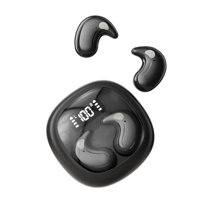Mini Auriculares Inalámbricos Bluetooth Intrauditivos Ideales para Dormir con Pantalla LED Digital de Energía y Micrófono Integrado