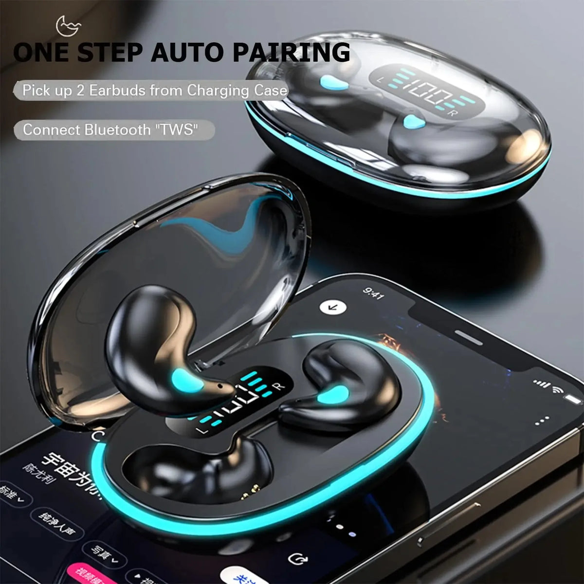 Audífonos Intrauditivos Ultra Mini para Dormir Cómodamente, Audífonos Inalámbricos Bluetooth, Auriculares Portátiles para Dormir de Lado, para Canales Auditivos Pequeños