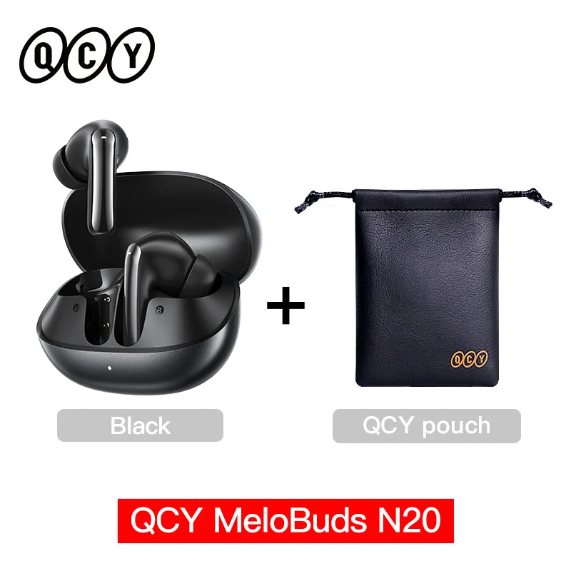 Auriculares Inalámbricos Bluetooth 6.0 QCY Melobuds N20 BH25HT20A - Cancelación de Ruido Adaptativa de -50dB, Controladores de 13mm, 6 Micrófonos, Llamadas HD, 40 Horas de Duración