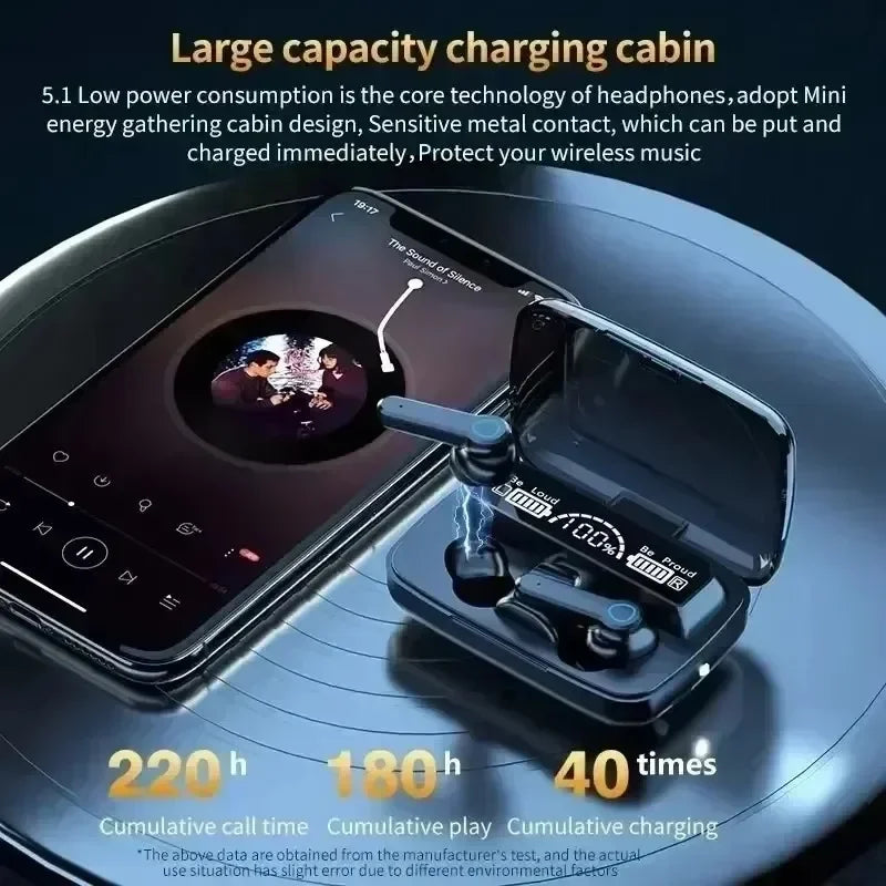 Auriculares TWS con Control Táctil Inteligente, Inalámbricos, Compatibles con Bluetooth, Resistentes al Agua, Pantalla LED y Micrófono