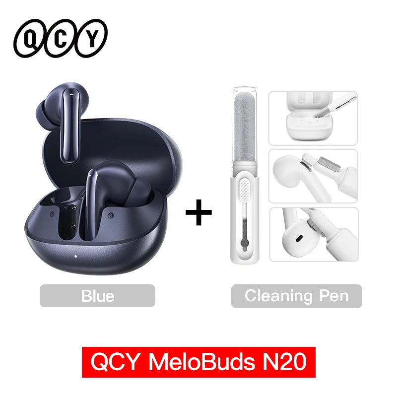 Auriculares Inalámbricos Bluetooth 6.0 QCY Melobuds N20 BH25HT20A - Cancelación de Ruido Adaptativa de -50dB, Controladores de 13mm, 6 Micrófonos, Llamadas HD, 40 Horas de Duración